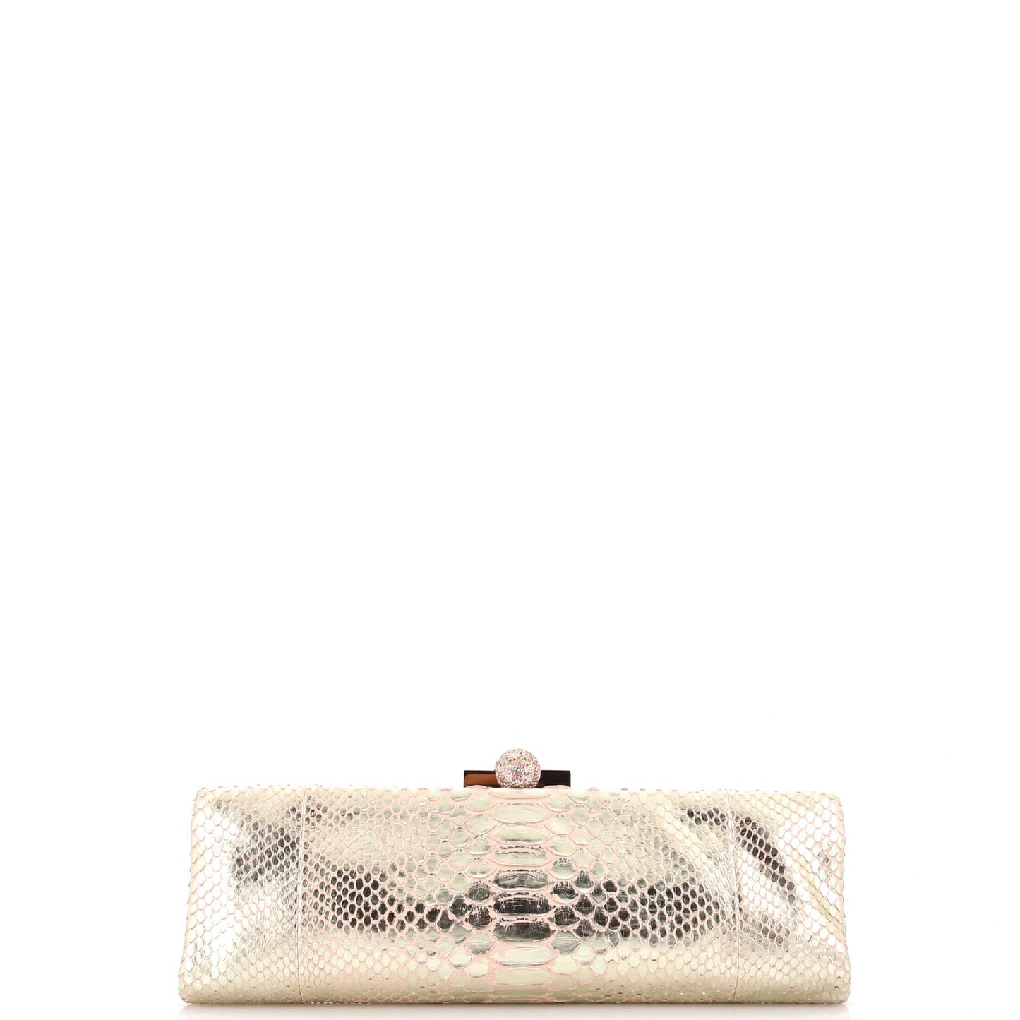 Frame Clutch Python with Crystals Medium