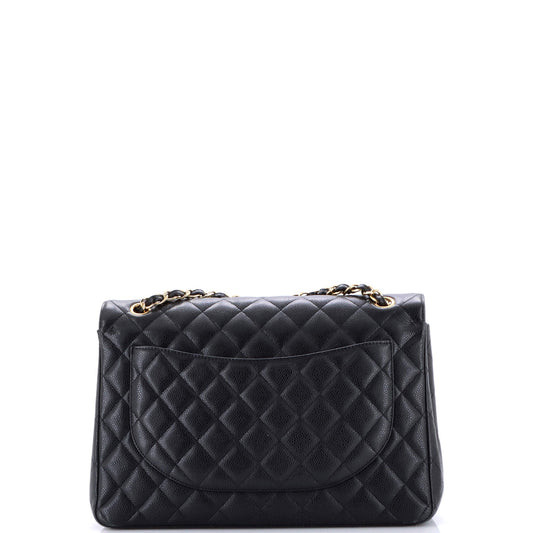Classic Double Flap Bag Quilted Caviar Maxi