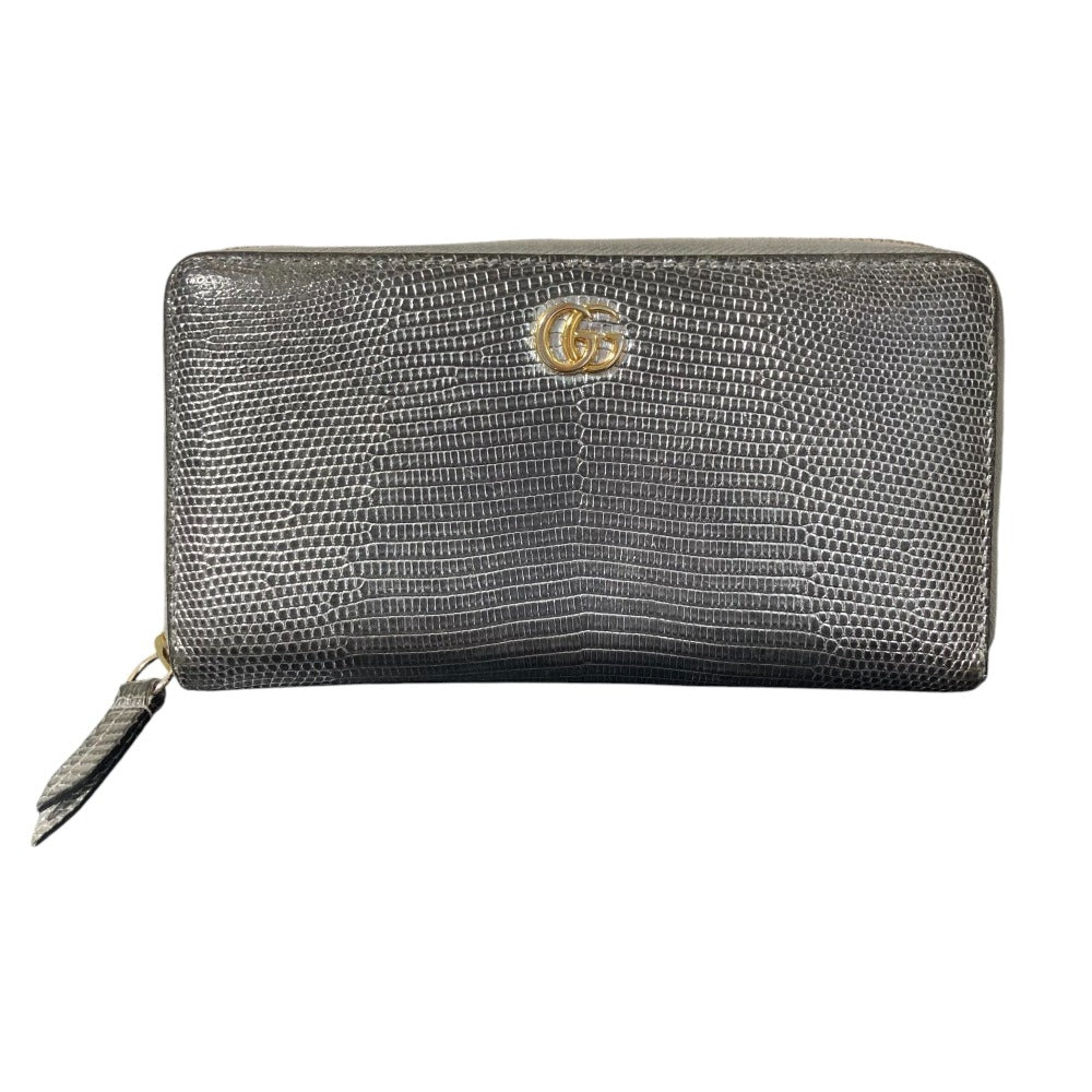 Gucci GG Marmont Lizard Embossed Long Wallet