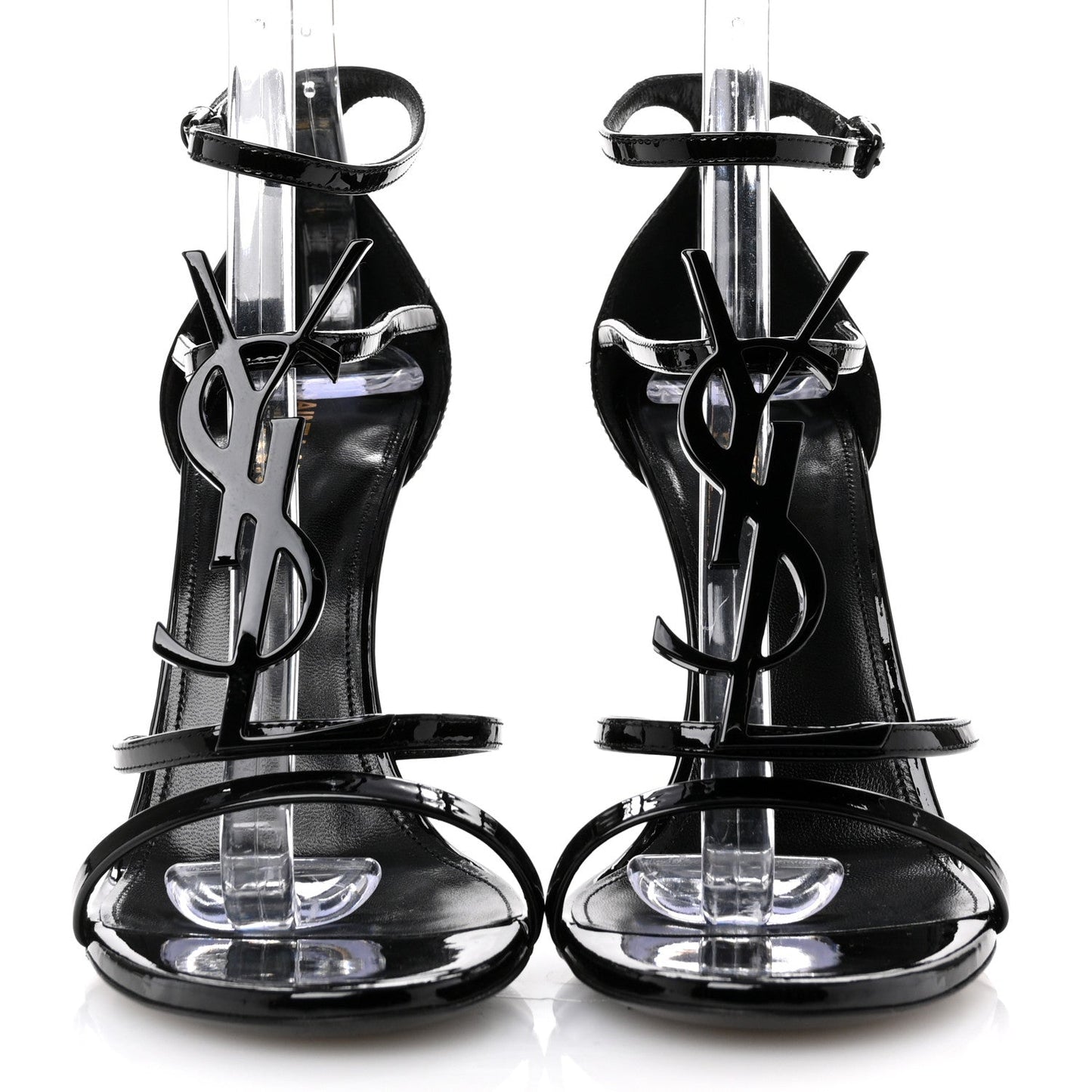 Saint Laurent Patent Cassandra 100 Sandals 37.5 Black