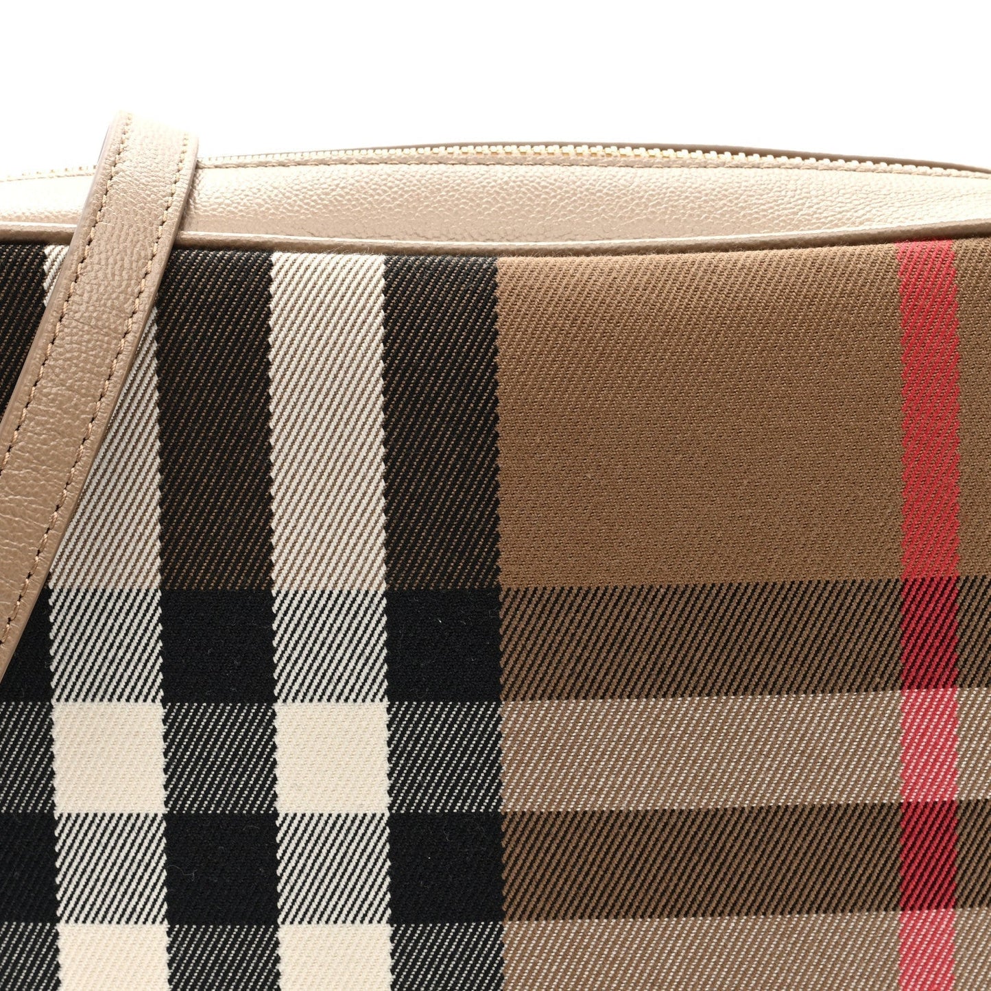 Amelia Calfskin Ho    Check Medium Camera Bag Chestnut Beige