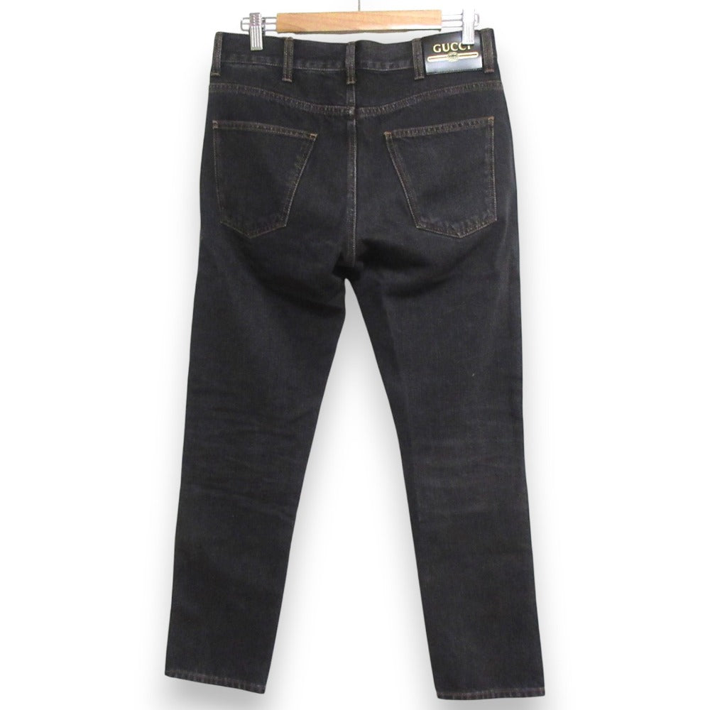 Gucci Wash Logo Patch Denim Pants