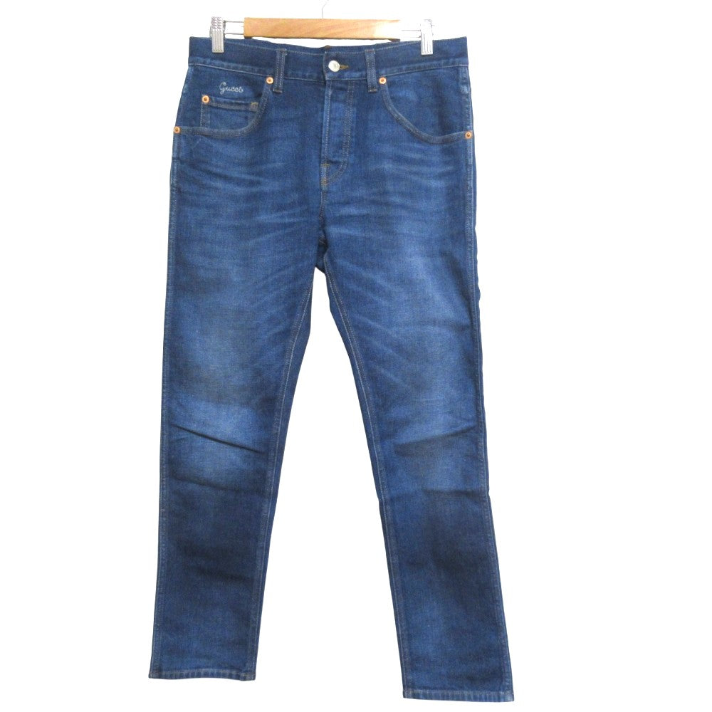 Gucci Logo Patch Denim Pants