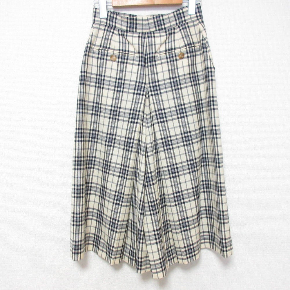 Gucci Check Pleated Wide Pants Wool Pants