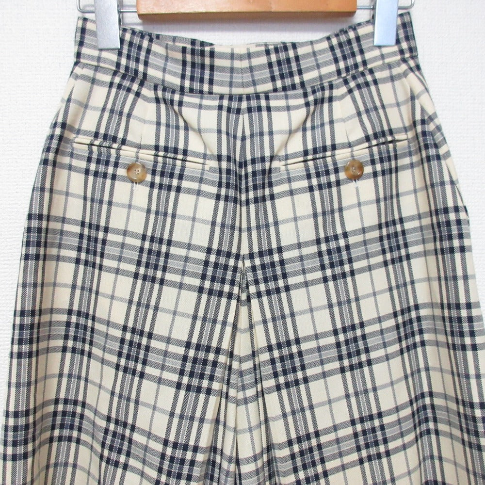 Gucci Check Pleated Wide Pants Wool Pants