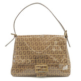 FENDI Zucchino Mamma Baguette Vinyl Leather Shoulder Bag 26325