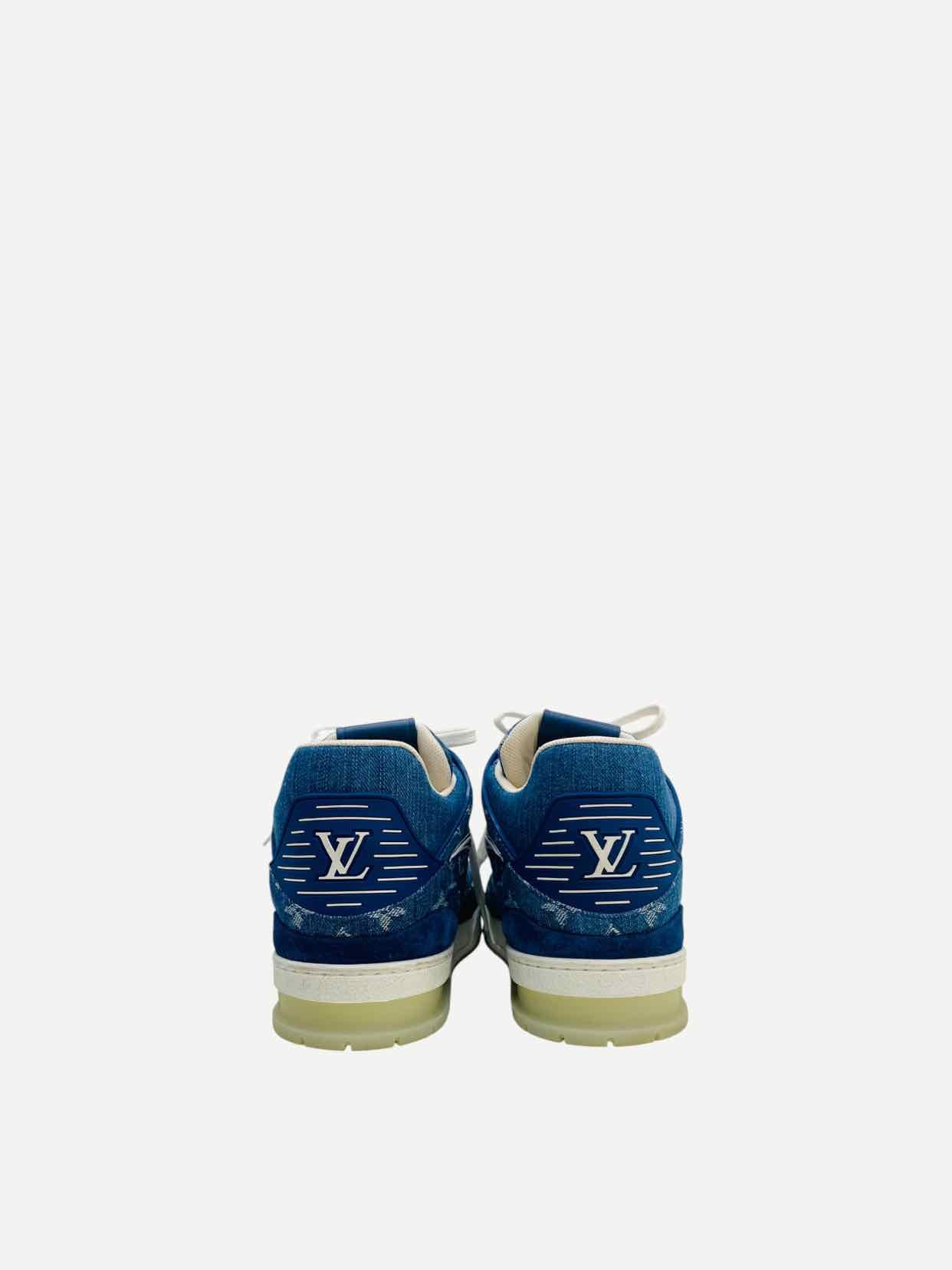 LOUIS VUITTON Blue Monogram Size EU 43.5 Sneakers