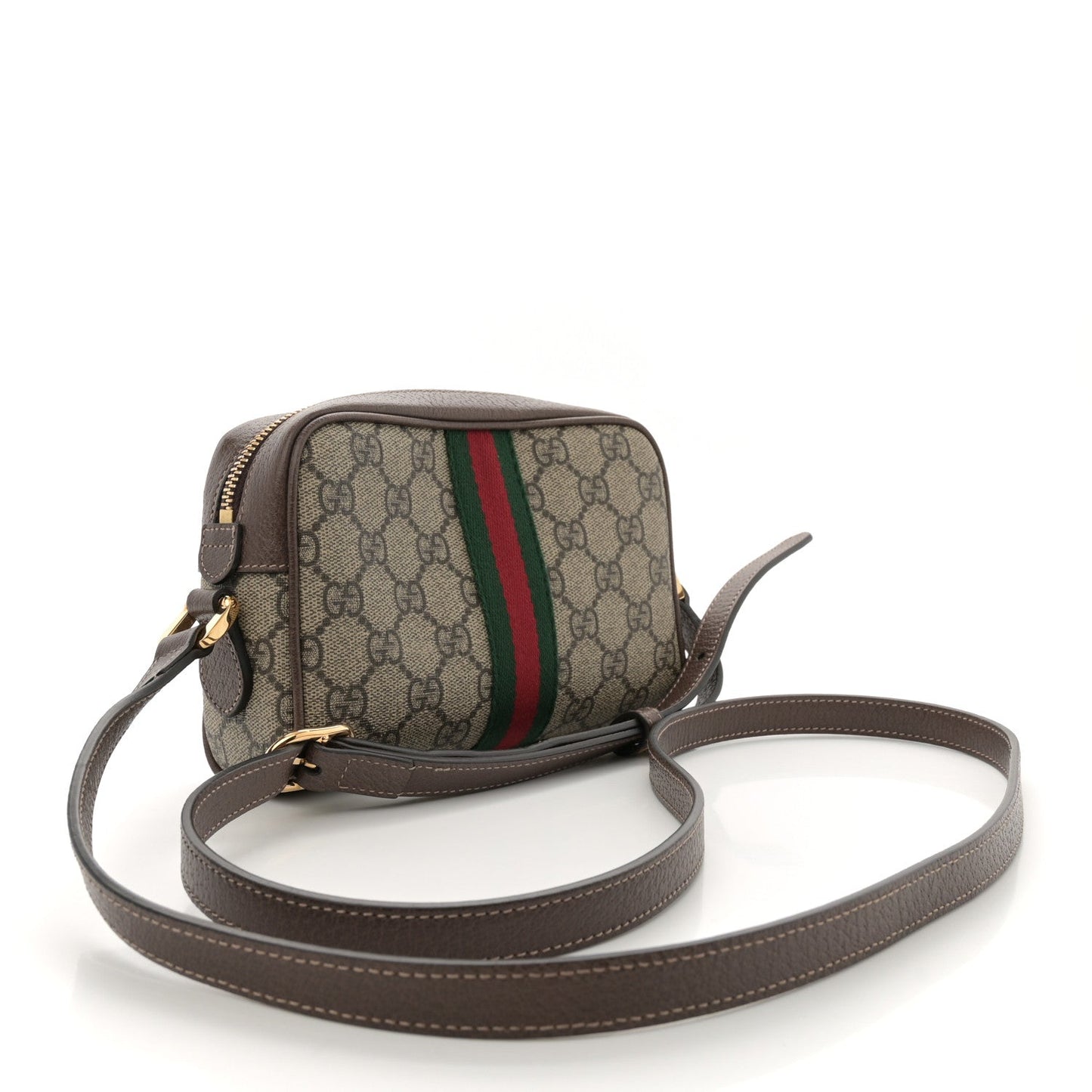 Amelia GG Supreme Monogram Web Mini Ophidia Shoulder Bag Brown