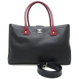 Chanel Executive Tote 2Way Bag Calf Black Bordeaux