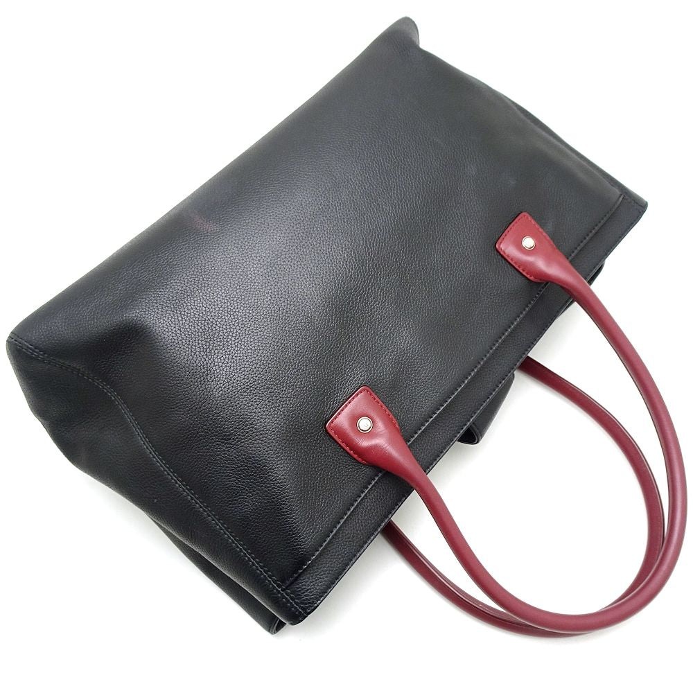 Chanel Executive Tote 2Way Bag Calf Black Bordeaux