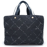 Chanel Mini Boston Handbag Travel Line Nylon Canvas Black