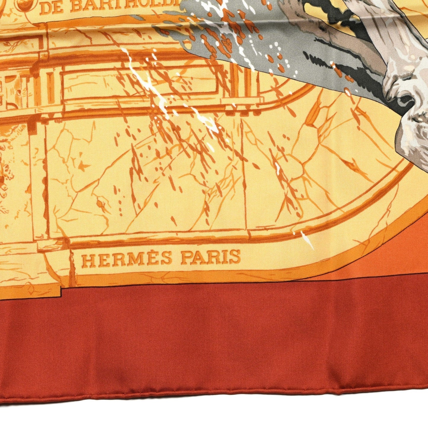 Amelia Silk La Fontaine De Bartholdi Scarf 90