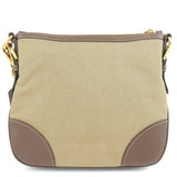 Prada Logo Jacquard Leather Shoulder Bag Beige Brown BT867A