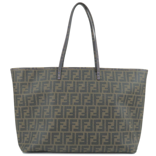 FENDI Zucca Print PVC Tote Bag Shoulder Bag Khaki Black 8BH199