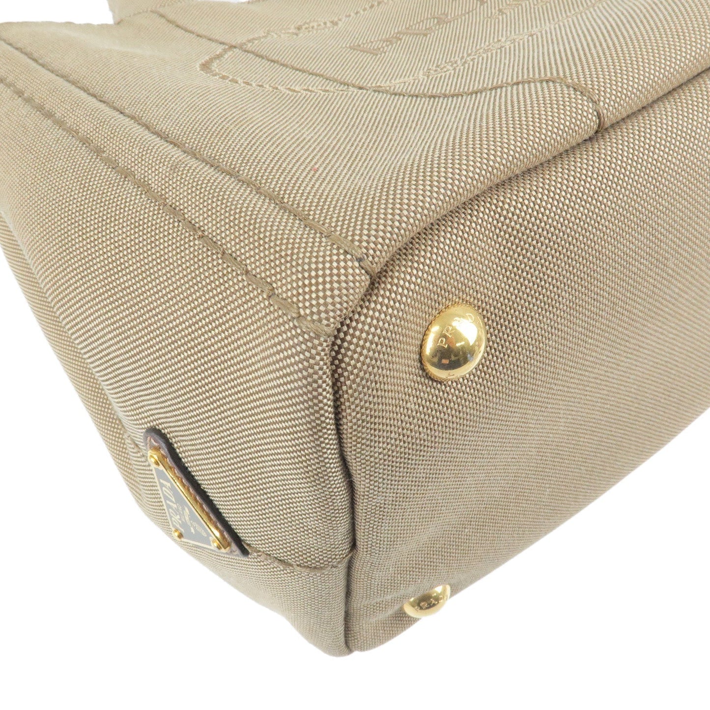 Prada Canapa Mini Canvas 2Way Bag Shoulder Bag Beige 1BG439
