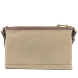 Prada Logo Jacquard Leather Shoulder Bag Beige Brown