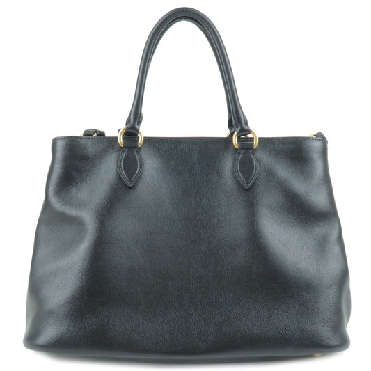 Prada Leather 2Way Hand Bag Shoulder Bag NERO Black 1BA579
