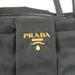 Prada Logo Nylon Leather Ribbon Tote Bag Black NERO BN1601