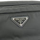 Prada Logo Nylon Leather Waist Pouch Body Bag NERO Black
