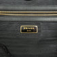 Prada Logo Nylon Leather Tote Bag Shoulder Bag Black 1BG159