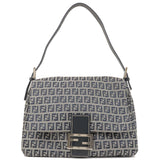 FENDI Zucchino Canvas Leather Mamma Baguette Shoulder Bag 26325