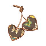 Farfalle Brown Scarf Double Heart Bag Charm