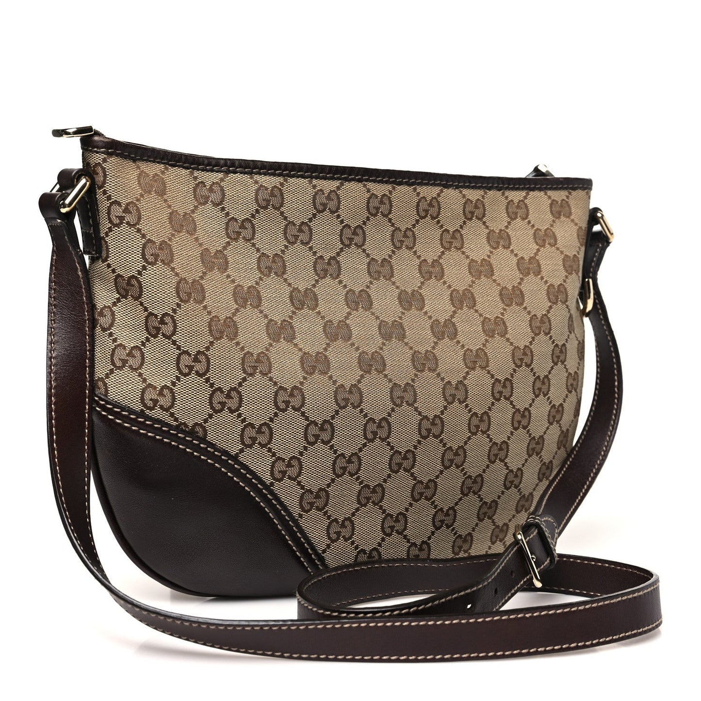Amelia Monogram Medium New Britt Half Moon Hobo Dark Brown