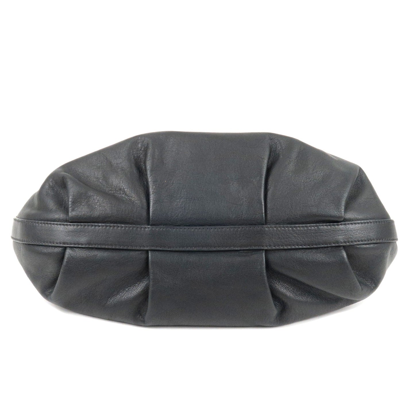 Prada Calf Leather Shoulder Bag Hand Bag NERO Black BR4070