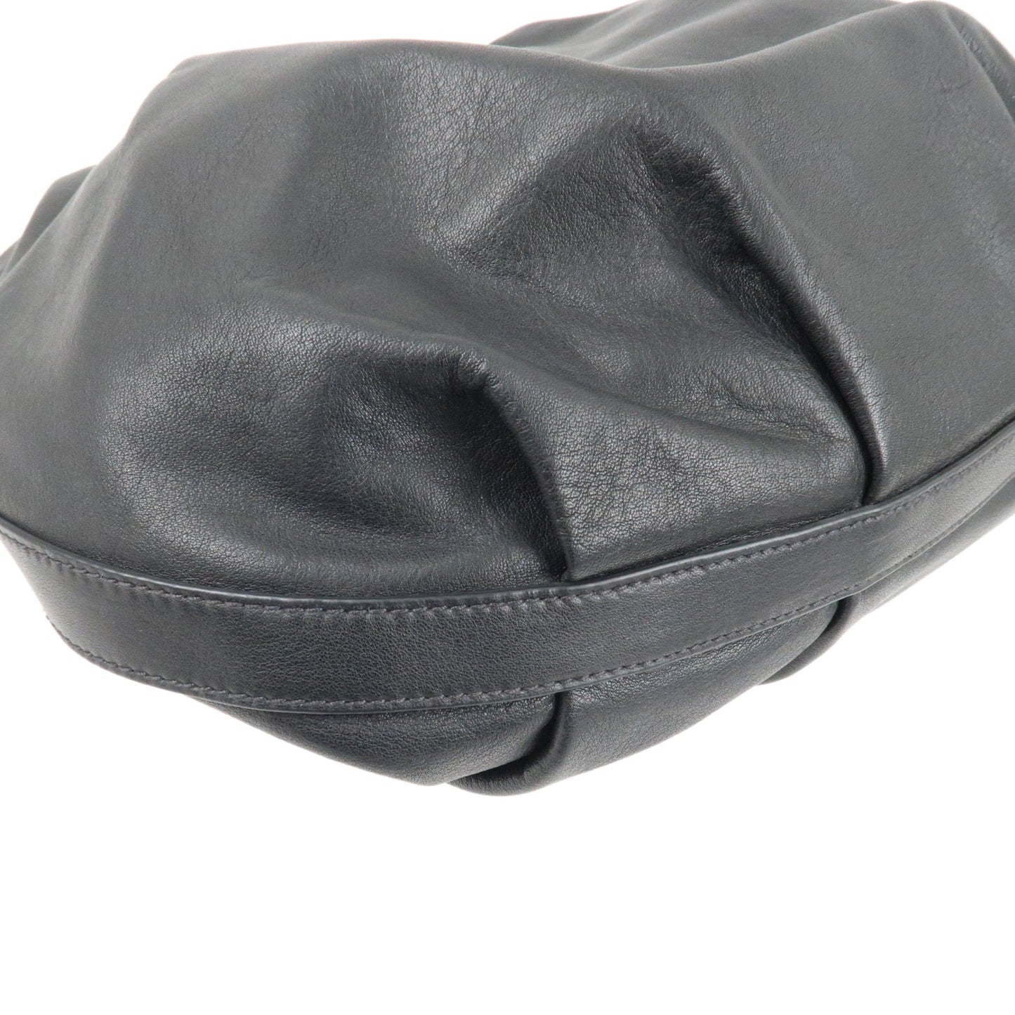 Prada Calf Leather Shoulder Bag Hand Bag NERO Black BR4070