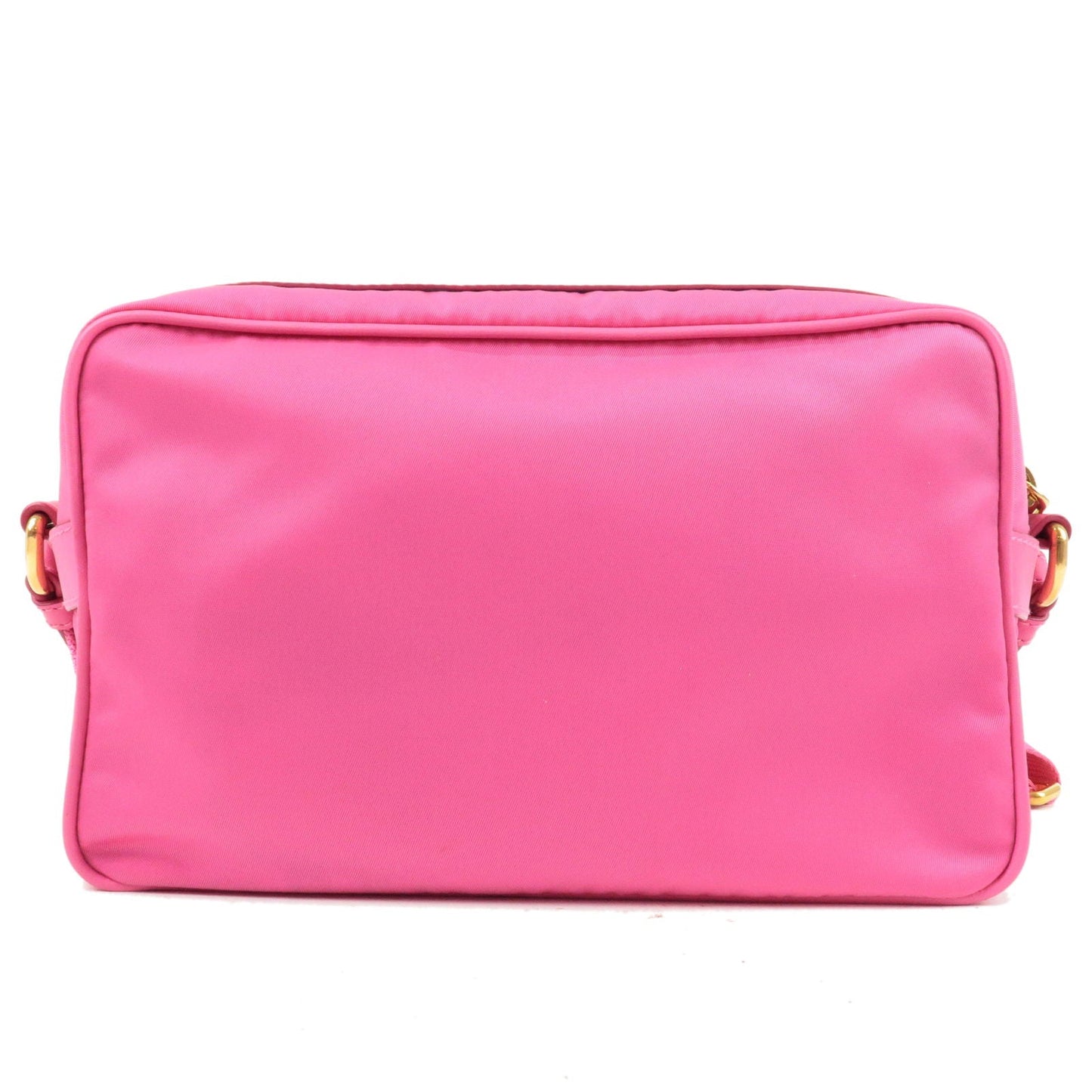 Prada Logo Nylon Leather Shoulder Bag Mini Bag Gold Hardware Pink