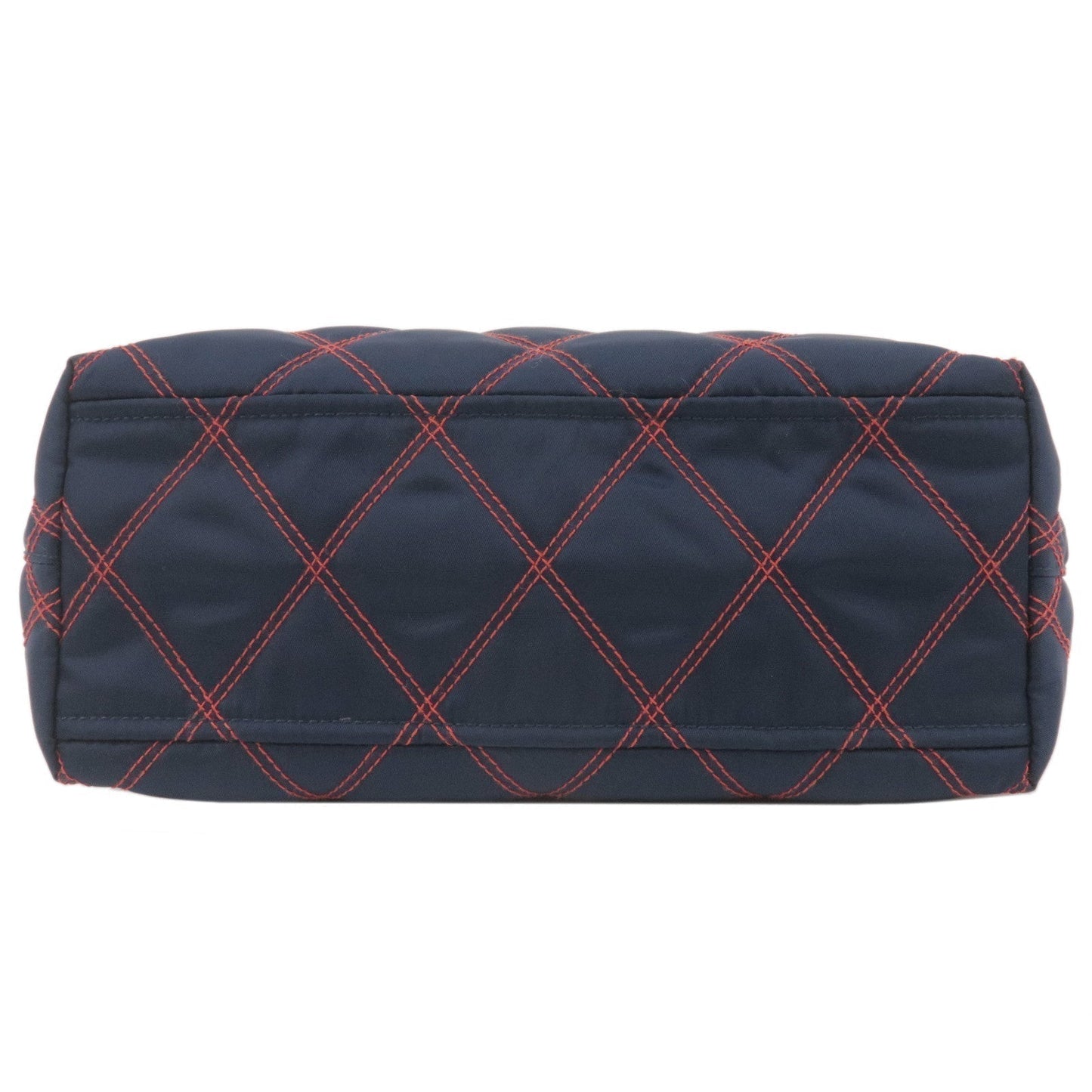Prada 2Way Nylon Leather Quilting Shoulder Bag Navy 1BA090
