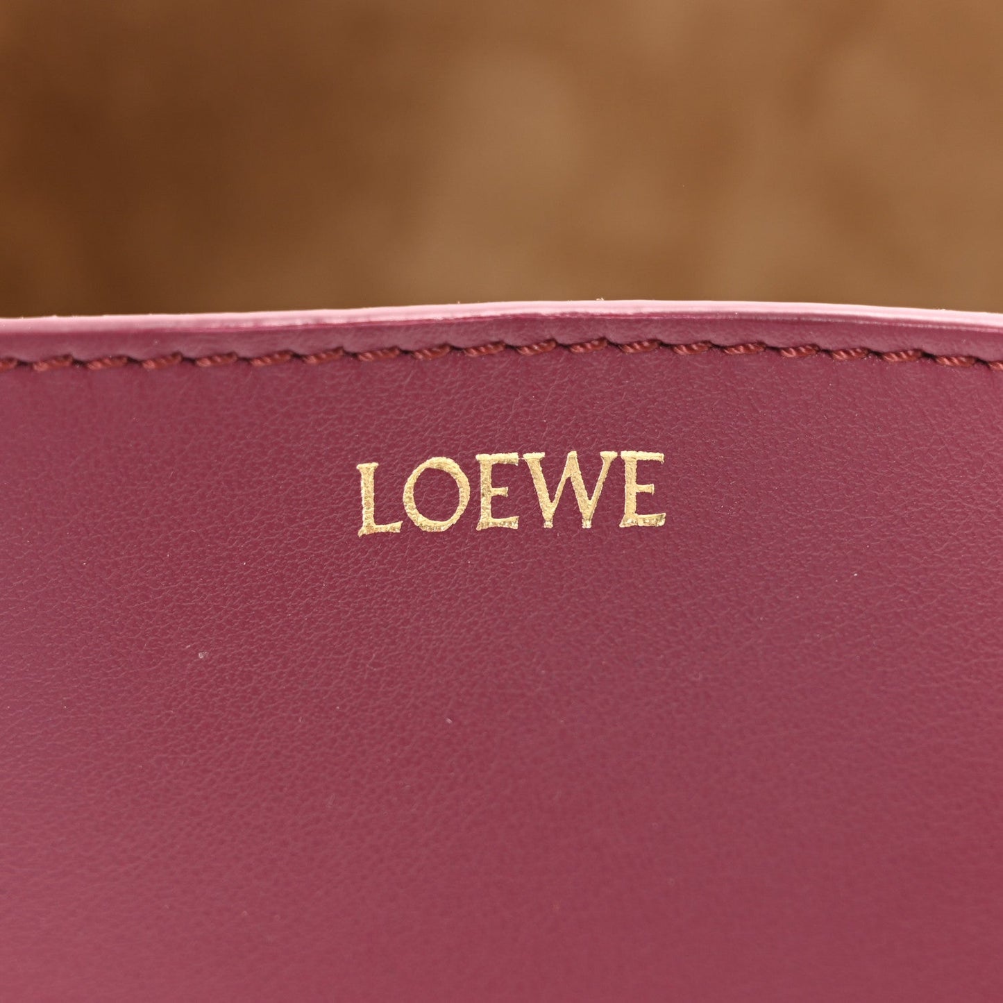 Loewe Shiny Calfskin Mini Puzzle Fold Tote Crimson