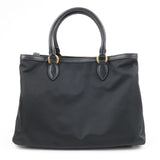Prada Logo Nylon Leather 2Way Bag Hand Bag NERO Black 1BA579