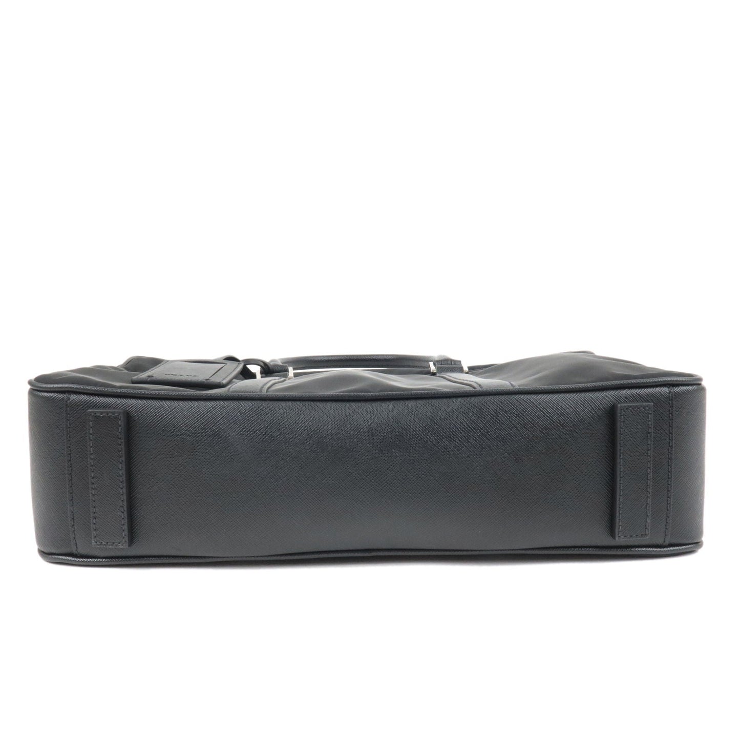 Prada Logo Nylon Leather Business Bag Brief Case Black 2VE661
