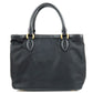 Prada Logo Nylon Leather 2Way Bag Hand Bag Black NERO 1BA172