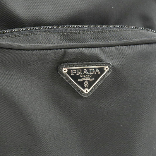 Prada Leather Hand Bag Pouch Purse Crossbody Bag Black 1N1439