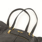 Prada Logo Leather Tote Bag NERO Black Gold Hardware BR4360