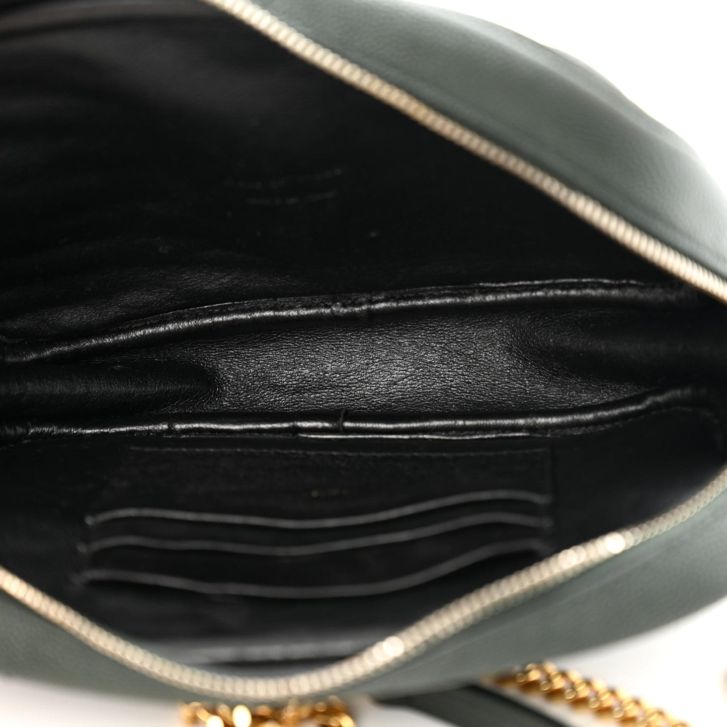 Saint Laurent Grain De Poudre Matelasse Monogram Mini Lou Camera Bag New Vert Fonce