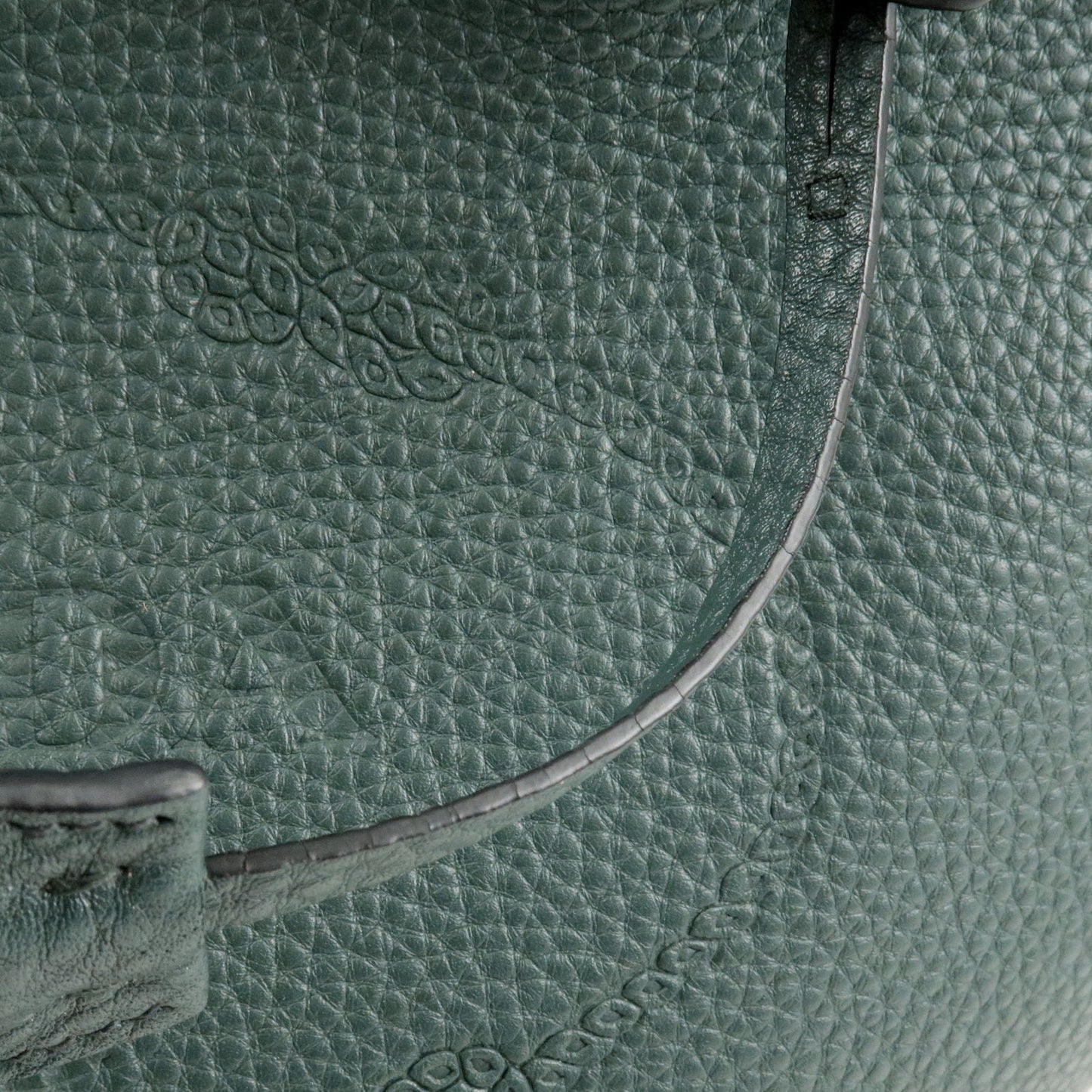 Prada Logo Leather Tote Bag Hand Bag Green 1BG100