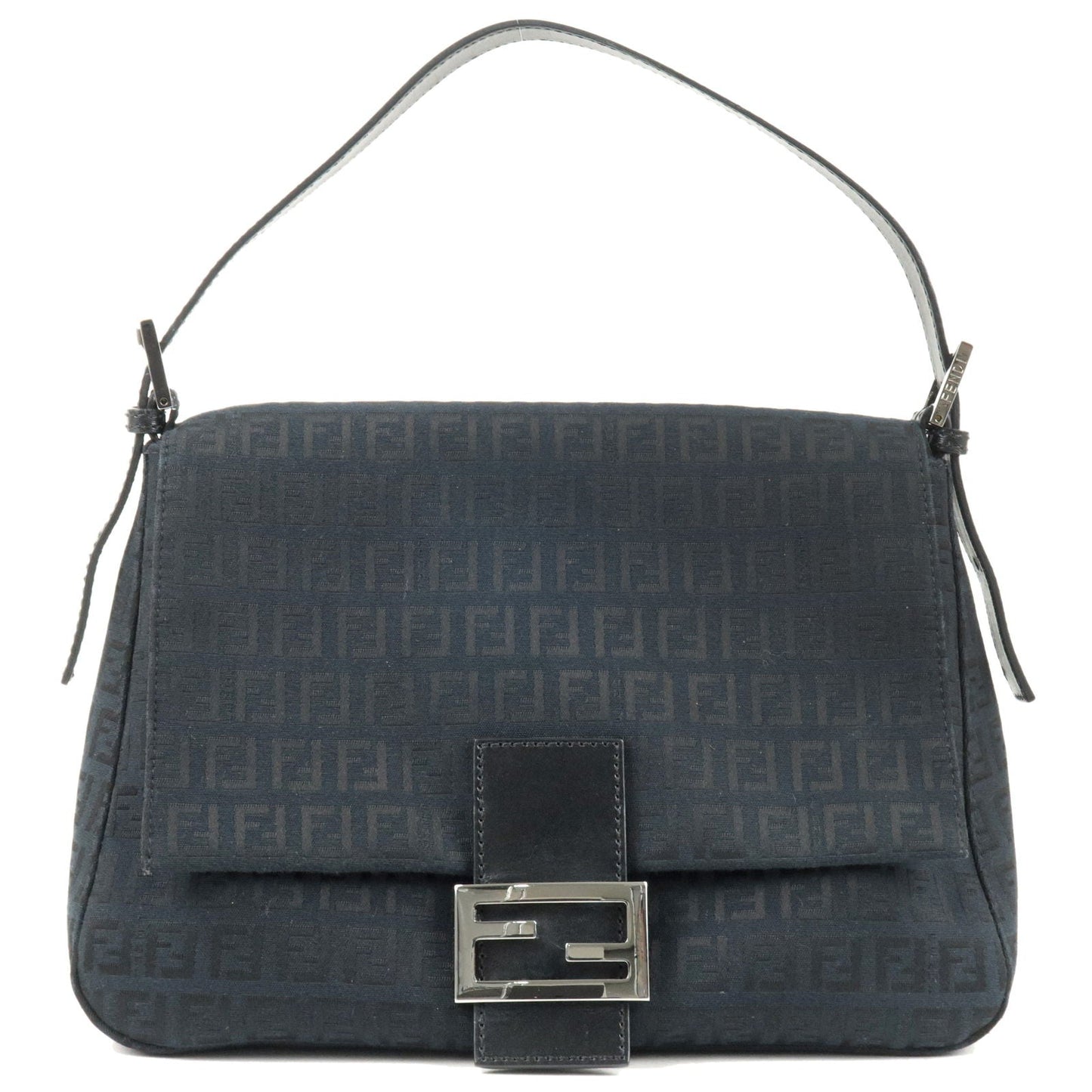 FENDI Zucchino Mamma Baguette Canvas Leather Shoulder Bag 8BR001