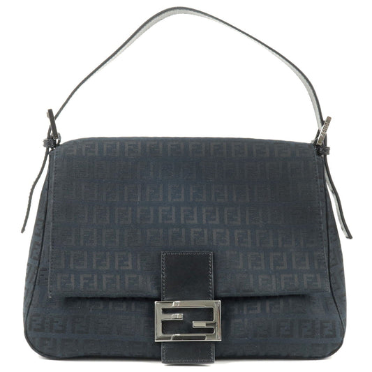 FENDI Zucchino Mamma Baguette Canvas Leather Shoulder Bag 8BR001