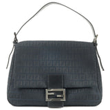 FENDI Zucchino Mamma Baguette Canvas Leather Shoulder Bag 8BR001