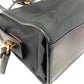 Prada Logo Nylon Leather Hand Bag Black NERO BR0496
