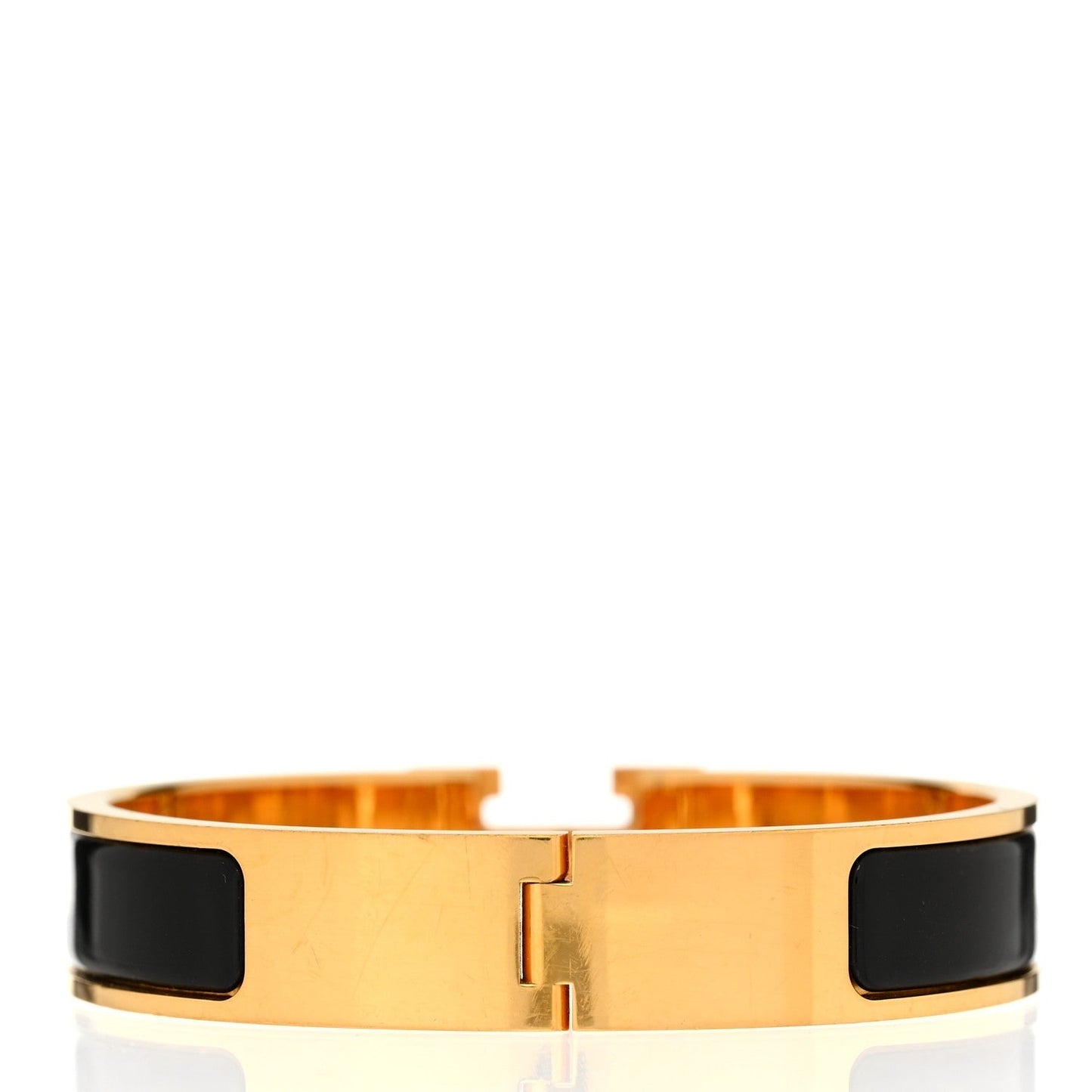 Amelia Enamel Narrow Clic Clac H Bracelet PM Black