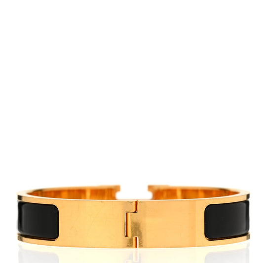 Amelia Enamel Narrow Clic Clac H Bracelet PM Black
