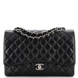CHANEL Classic Double Flap Bag Quilted Caviar Maxi