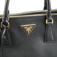 Prada Logo Leather Hand Bag Tote Bag Black BN1786