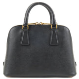 Prada Logo Leather 2Way Hand Bag Shoulder Bag NERO Black BL0838
