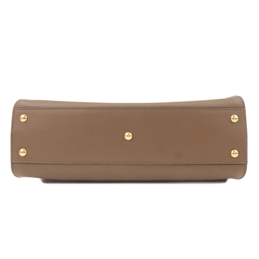 FENDI Peekaboo Regular Leather 2Way Bag Brown 8N290