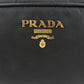 Prada Logo Nylon Leather Shoulder Bag NERO Black Gold 1BH089